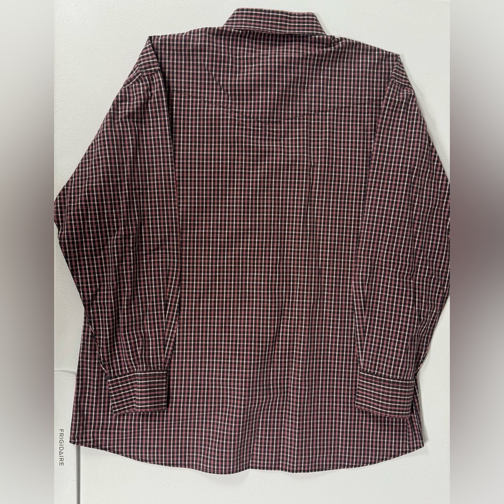 Lucchese 1883 Button Down Shirt Red Plaid Check Long Sleeve Western Cowboy Men L - Picture 7 of 7